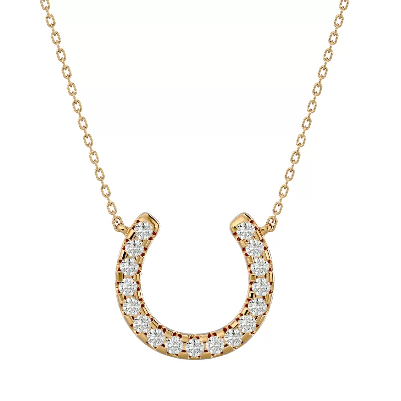 Pandantiv Aur 18k Sparkling Horseshoe-shaped Pure Diamonds - Fortuna