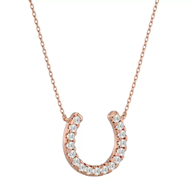 Pandantiv Aur 18k Sparkling Horseshoe-shaped Pure Diamonds - Fortuna