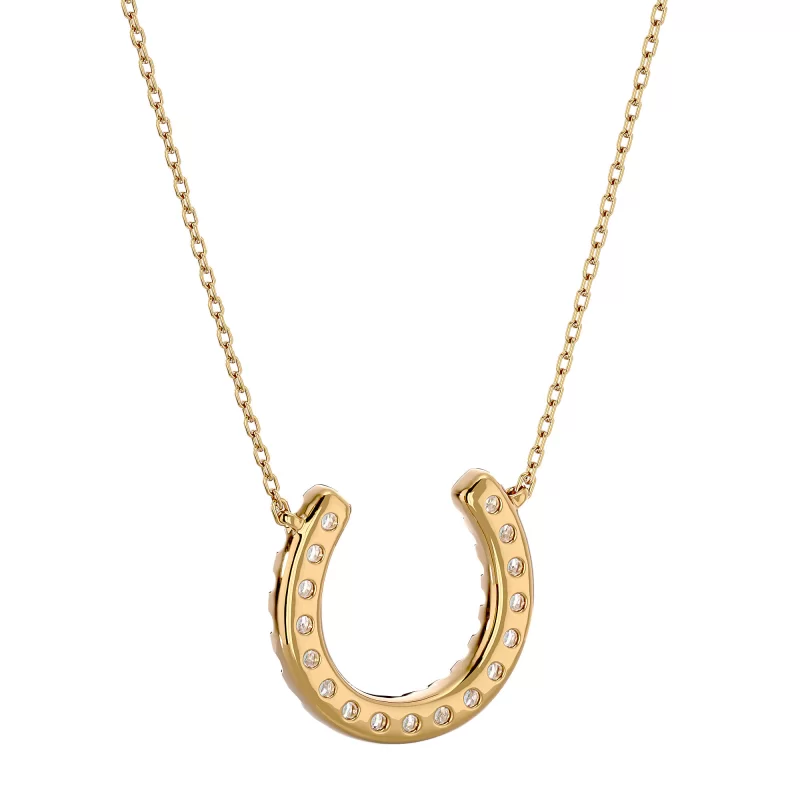 Pandantiv Aur 18k Sparkling Horseshoe-shaped Pure Diamonds - Fortuna