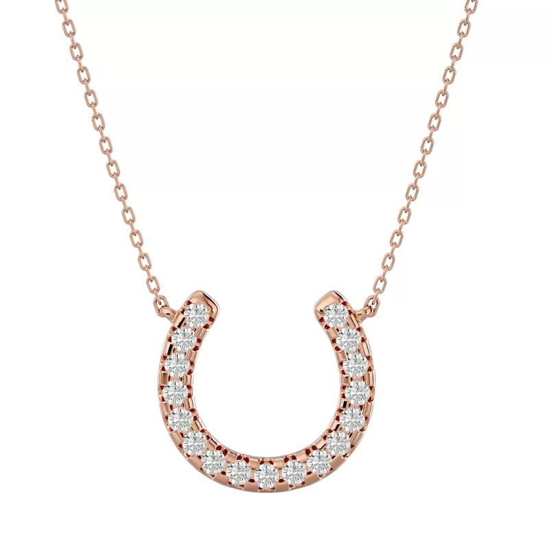 Pandantiv Aur 18k Sparkling Horseshoe-shaped Pure Diamonds - Fortuna