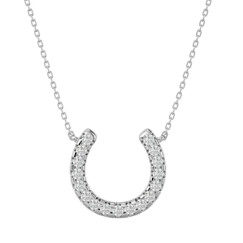Pandantiv Aur 18k Sparkling Horseshoe-shaped Pure Diamonds - Fortuna