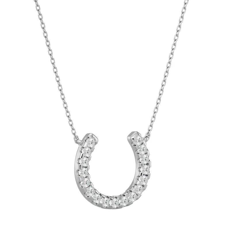 Pandantiv Aur 18k Sparkling Horseshoe-shaped Pure Diamonds - Fortuna