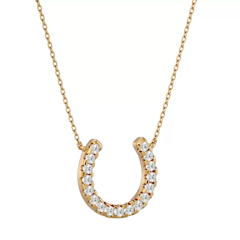 Pandantiv Aur 18k Sparkling Horseshoe-shaped Pure Diamonds - Fortuna
