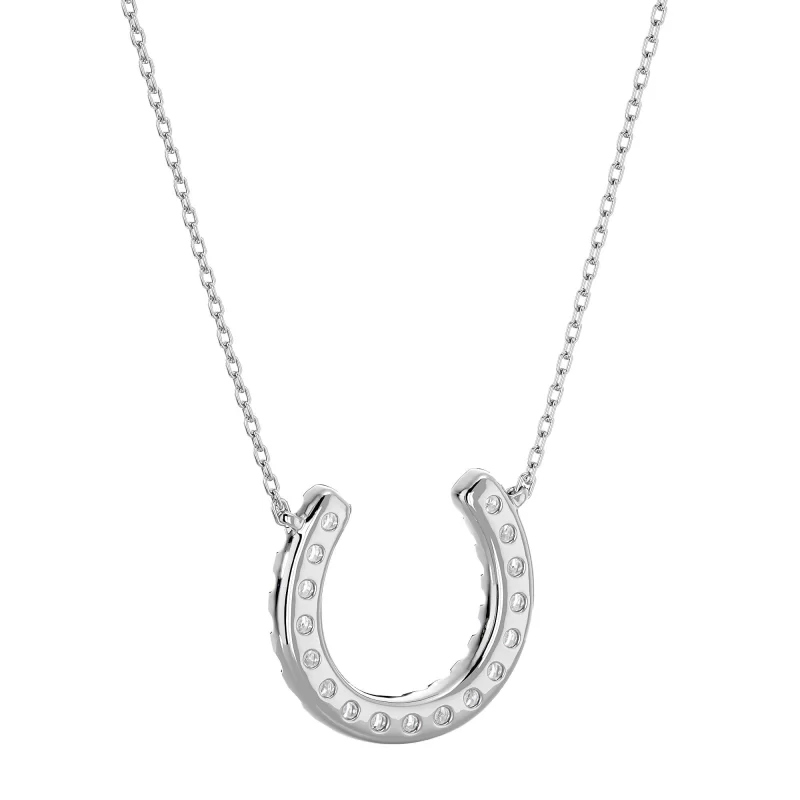 Pandantiv Aur 18k Sparkling Horseshoe-shaped Pure Diamonds - Fortuna