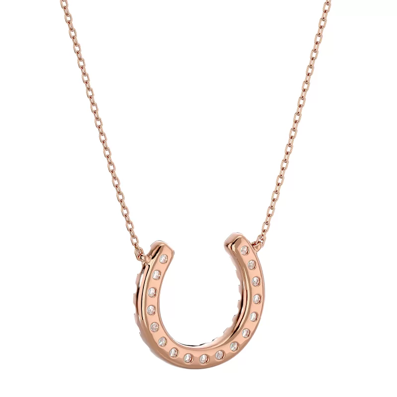 Pandantiv Aur 18k Sparkling Horseshoe-shaped Pure Diamonds - Fortuna