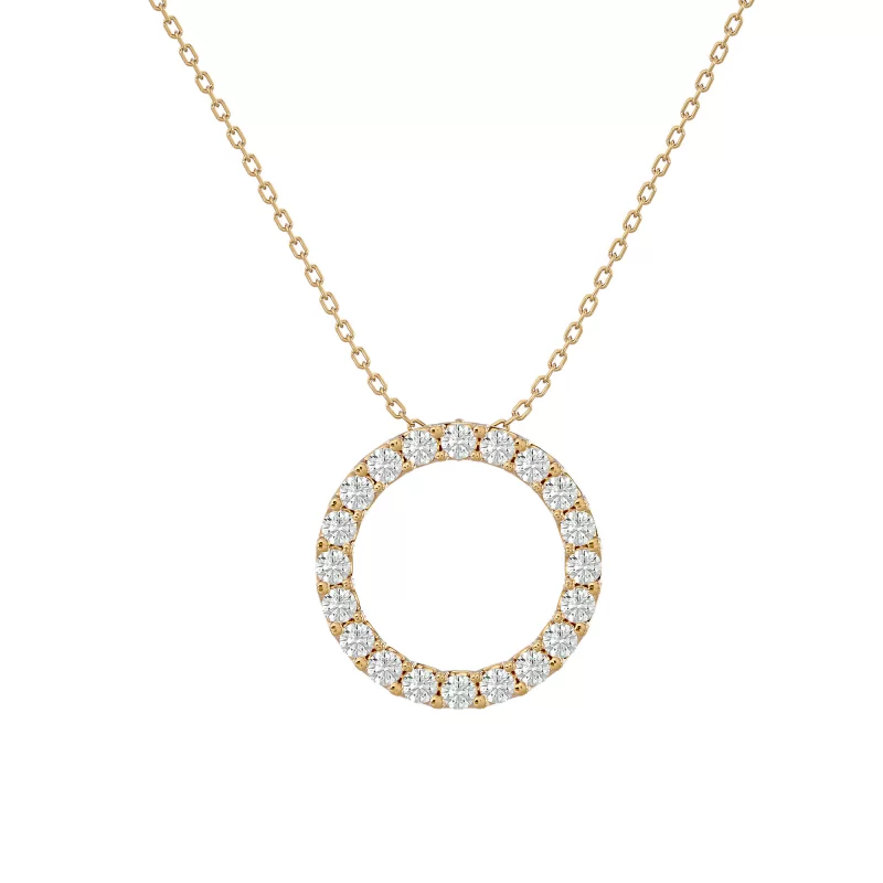 Pandantiv Aur 18k Radiant Circle-shaped Genuine Diamonds - Celeste