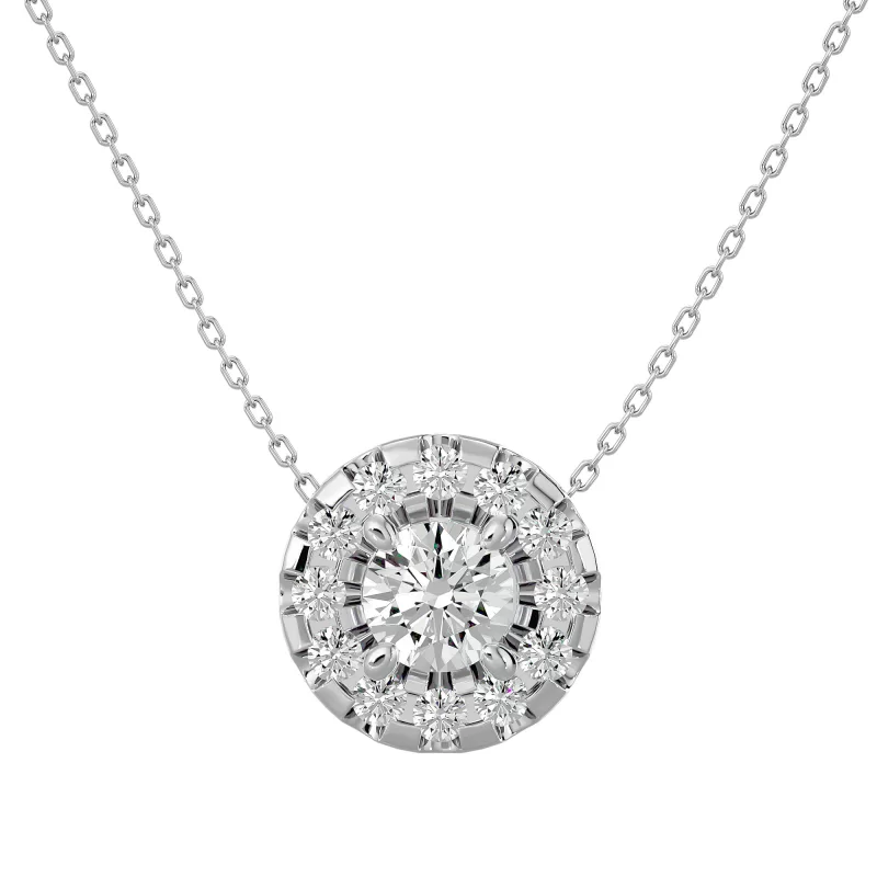 Pandantiv Aur 18k Gleaming Circle Halo Pure Diamonds - Gratiela