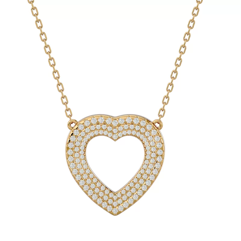 Pandantiv Aur 18k Glamorous Heart Design Natural Diamonds - Felicity