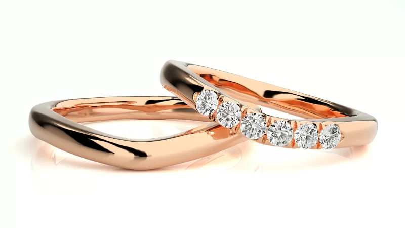 Verighete Couple Modern Shimmering Aur 18k Pure Diamonds - Santiago