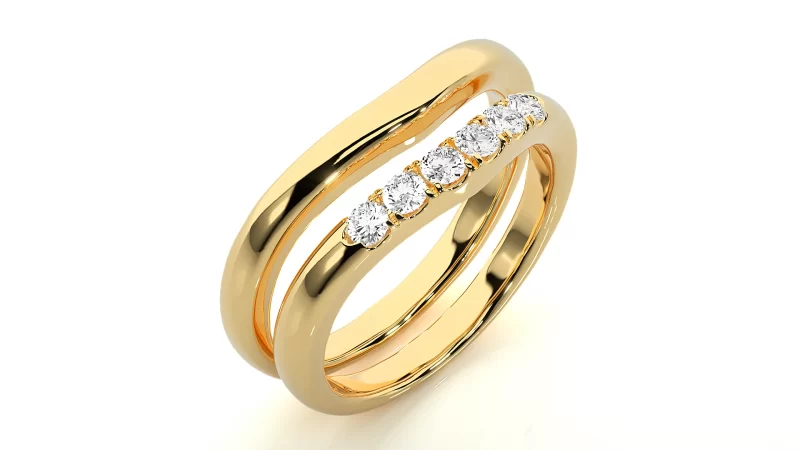 Verighete Couple Modern Shimmering Aur 18k Pure Diamonds - Santiago