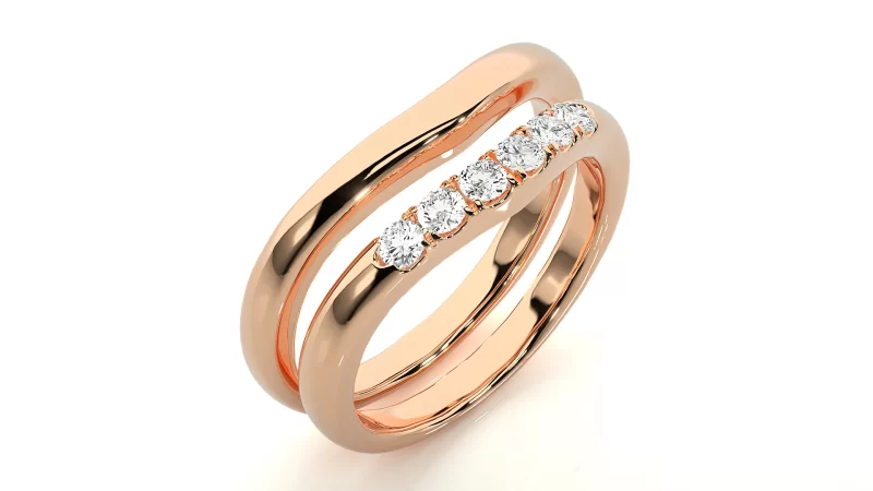 Verighete Couple Modern Shimmering Aur 18k Pure Diamonds - Santiago