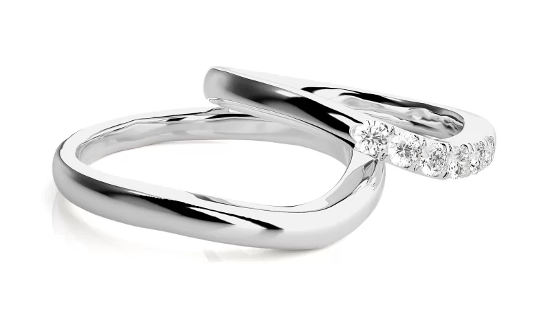 Verighete Couple Modern Shimmering Aur 18k Pure Diamonds - Santiago