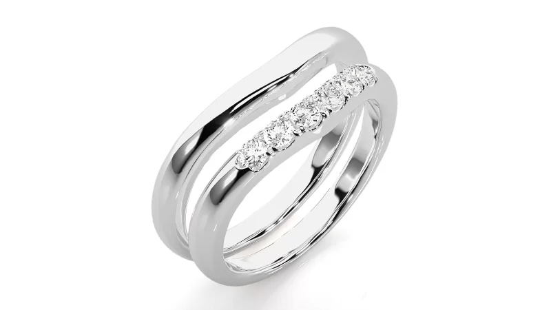Verighete Couple Modern Shimmering Aur 18k Pure Diamonds - Santiago