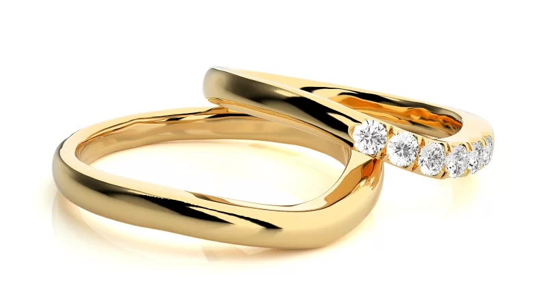 Verighete Couple Modern Shimmering Aur 18k Pure Diamonds - Santiago