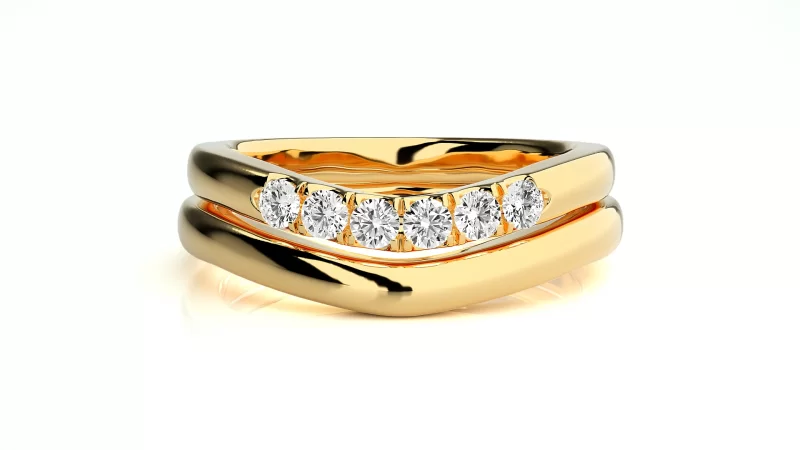 Verighete Couple Modern Shimmering Aur 18k Pure Diamonds - Santiago