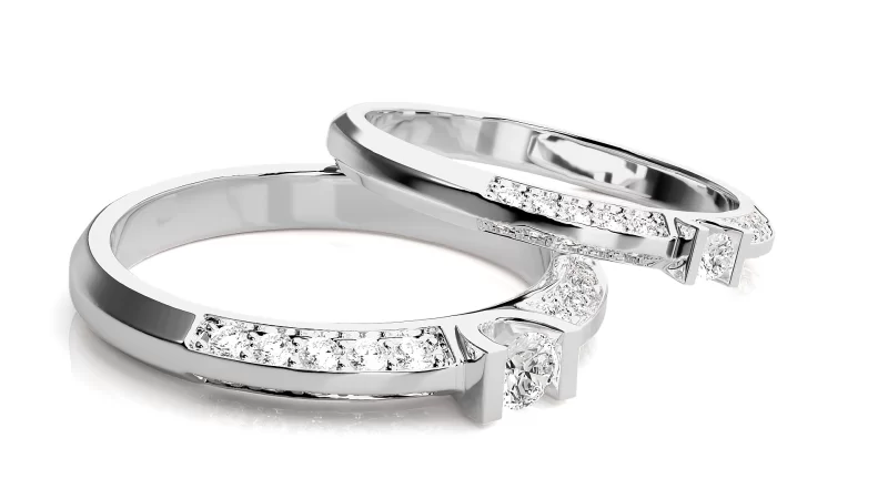 Verighete Cuplu Sophisticated Aur 18k Natural Diamonds - Santa Fe