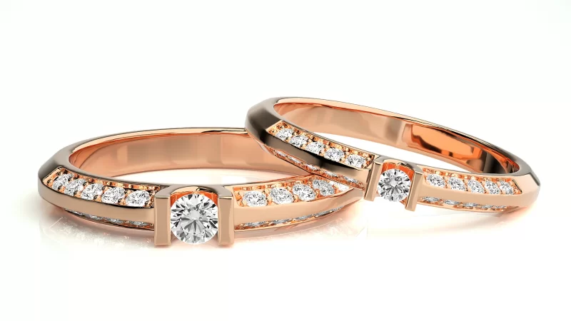 Verighete Cuplu Sophisticated Aur 18k Natural Diamonds - Santa Fe