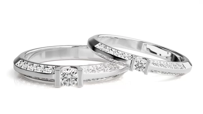 Verighete Cuplu Sophisticated Aur 18k Natural Diamonds - Santa Fe