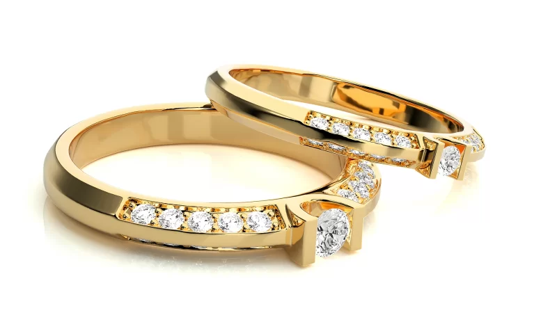 Verighete Cuplu Sophisticated Aur 18k Natural Diamonds - Santa Fe