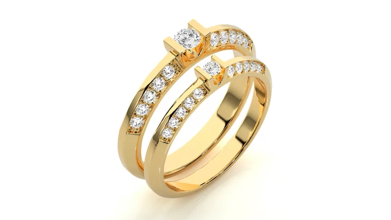 Verighete Cuplu Sophisticated Aur 18k Natural Diamonds - Santa Fe