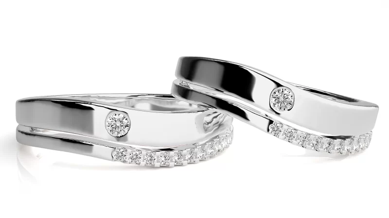 Verighete Couple Elegant Sparkling Aur 18k Real Diamonds - Havana