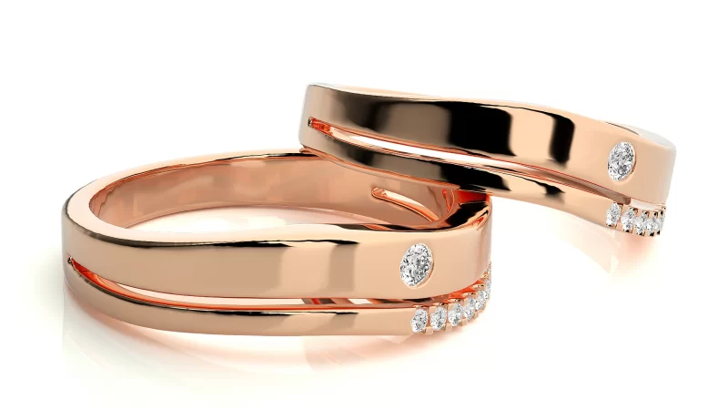 Verighete Couple Elegant Sparkling Aur 18k Real Diamonds - Havana