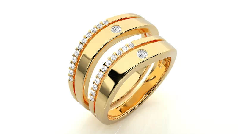 Verighete Couple Elegant Sparkling Aur 18k Real Diamonds - Havana