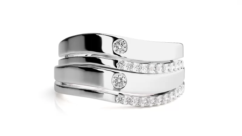 Verighete Couple Elegant Sparkling Aur 18k Real Diamonds - Havana