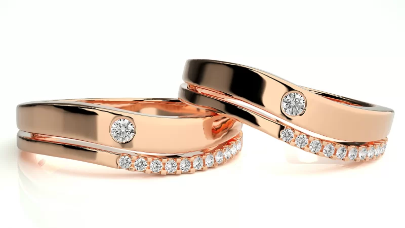 Verighete Couple Elegant Sparkling Aur 18k Real Diamonds - Havana