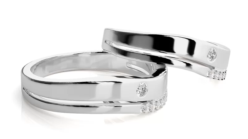 Verighete Couple Elegant Sparkling Aur 18k Real Diamonds - Havana