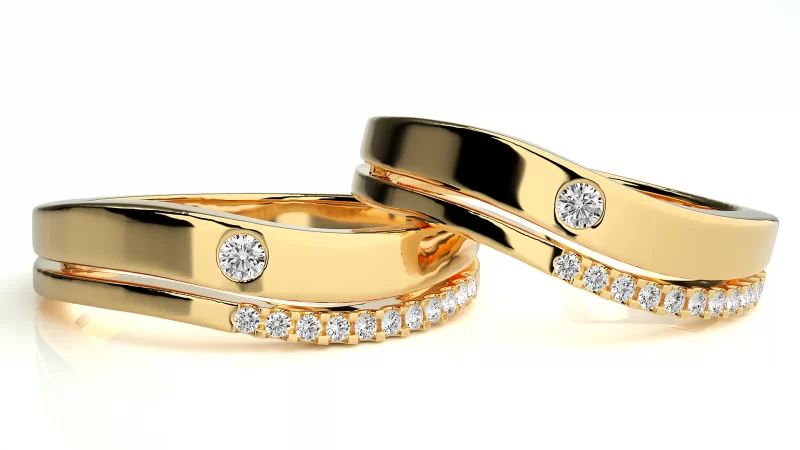 Verighete Couple Elegant Sparkling Aur 18k Real Diamonds - Havana