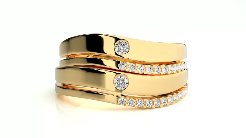 Verighete Couple Elegant Sparkling Aur 18k Real Diamonds - Havana