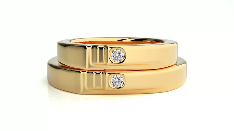 Verighete Couple Captivating Shapes Aur 18k Diamante Naturale - Baltimore