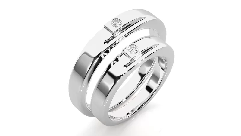 Verighete Couple Captivating Shapes Aur 18k Diamante Naturale - Baltimore