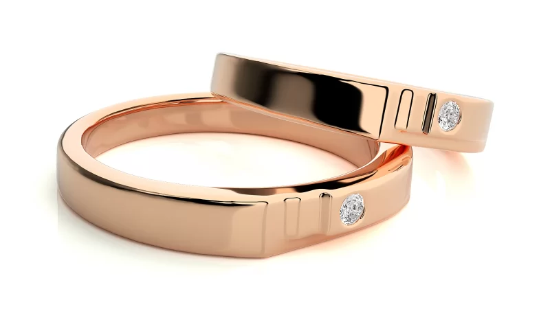 Verighete Couple Captivating Shapes Aur 18k Diamante Naturale - Baltimore