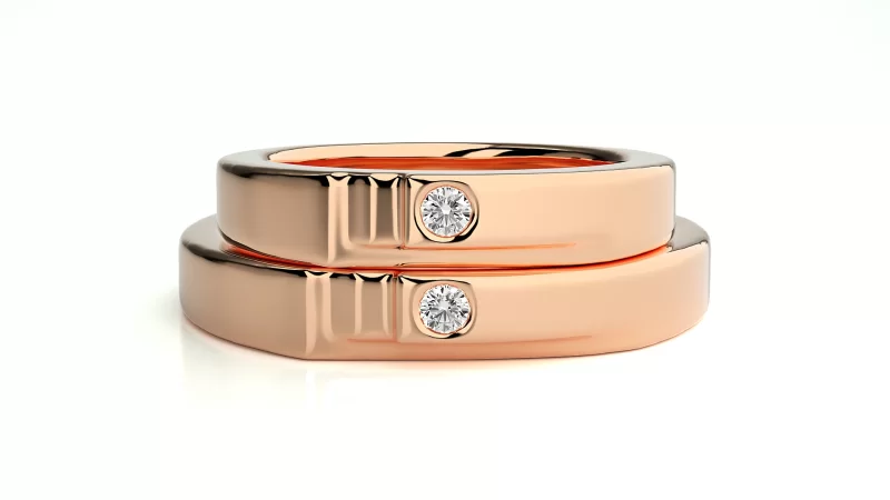 Verighete Couple Captivating Shapes Aur 18k Diamante Naturale - Baltimore