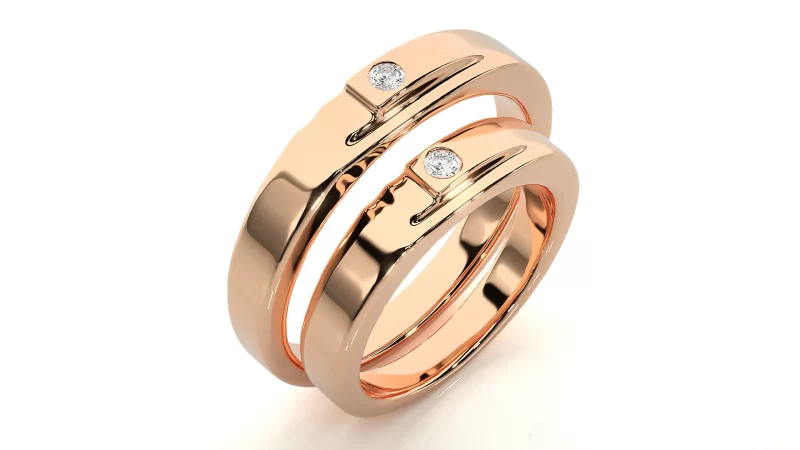 Verighete Couple Captivating Shapes Aur 18k Diamante Naturale - Baltimore