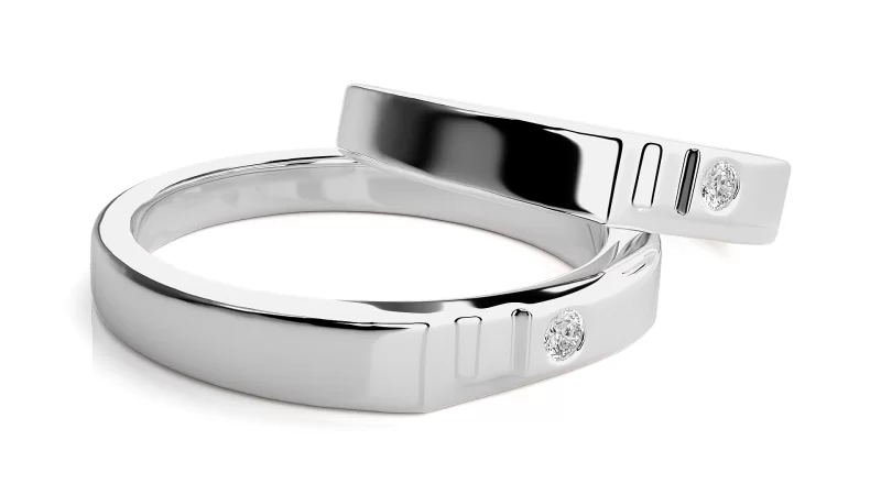 Verighete Couple Captivating Shapes Aur 18k Diamante Naturale - Baltimore