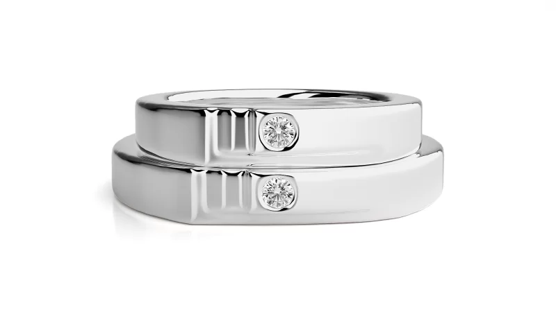 Verighete Couple Captivating Shapes Aur 18k Diamante Naturale - Baltimore