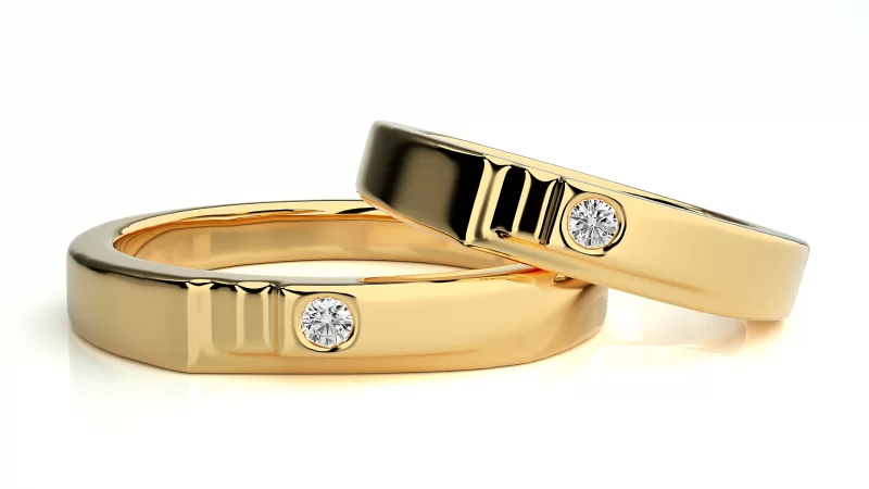 Verighete Couple Captivating Shapes Aur 18k Diamante Naturale - Baltimore