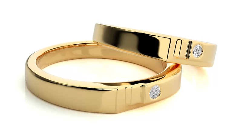 Verighete Couple Captivating Shapes Aur 18k Diamante Naturale - Baltimore