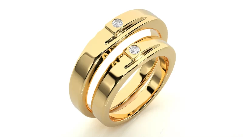 Verighete Couple Captivating Shapes Aur 18k Diamante Naturale - Baltimore