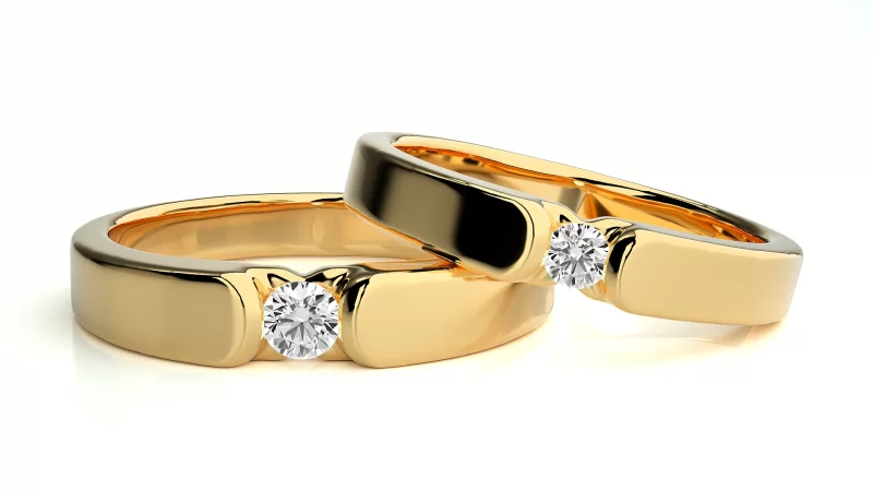 Verighete Couple Sumptuous Aur 18k Genuine Diamonds - Delhi