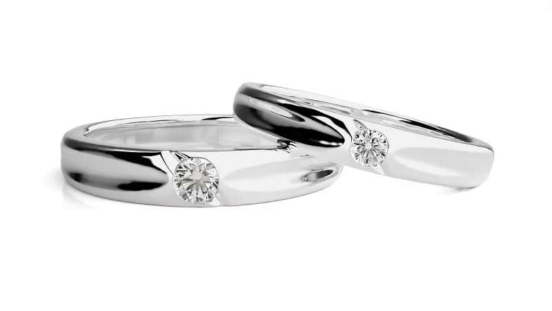 Verighete Harmonious Fine Aur 18k Real Diamonds - Damascus