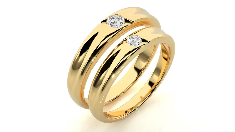 Verighete Harmonious Fine Aur 18k Real Diamonds - Damascus