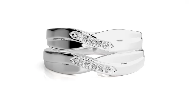 Verighete Couple Flowing Design Aur 18k Pure Diamonds - Corint