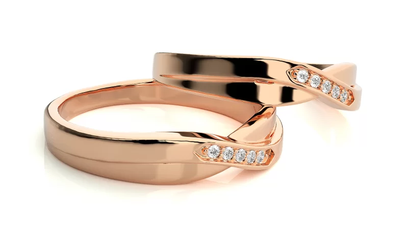 Verighete Couple Flowing Design Aur 18k Pure Diamonds - Corint