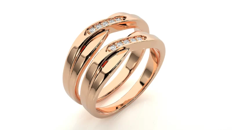 Verighete Couple Flowing Design Aur 18k Pure Diamonds - Corint