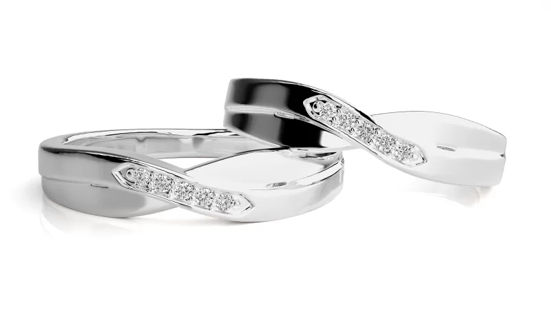 Verighete Couple Flowing Design Aur 18k Pure Diamonds - Corint
