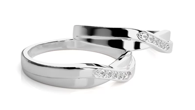 Verighete Couple Flowing Design Aur 18k Pure Diamonds - Corint